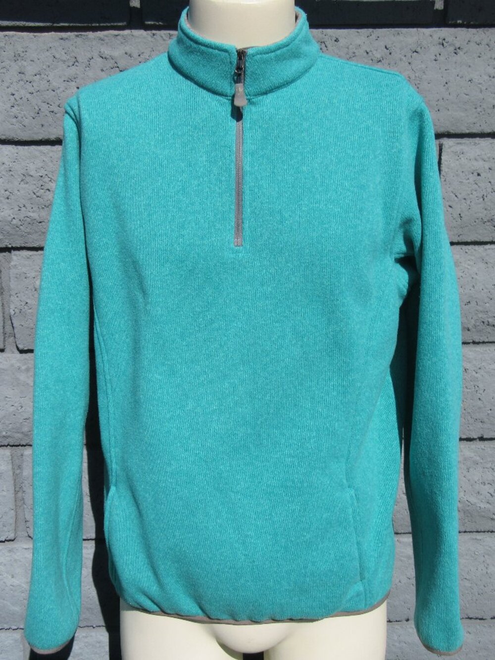 Peter Millar Element 4 Warmth Teal Pullover 1/4 Zip Sweater Men's Size Medium